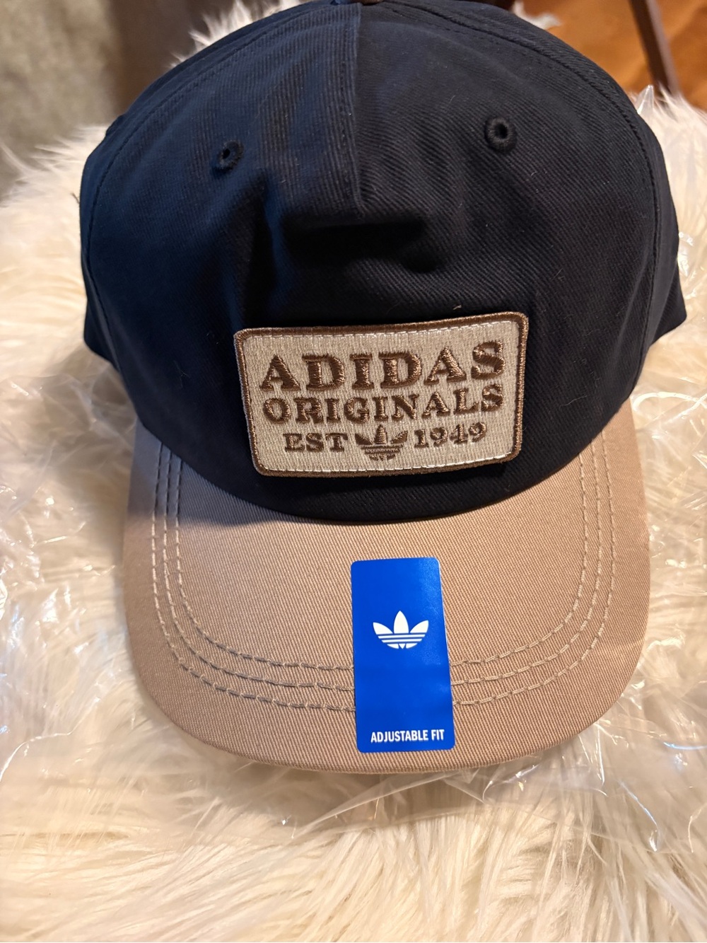 adidas Originals Navy and Tan Two-Tone Patch Cap